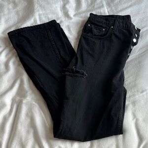 GRLFRND black low rise boyfriend Jean